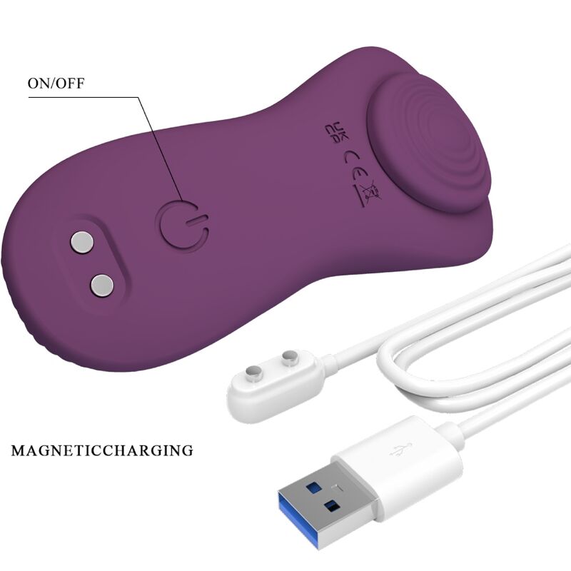 Mane Lay On Clitoris Massager 10 Vibrations Remote Control Purple