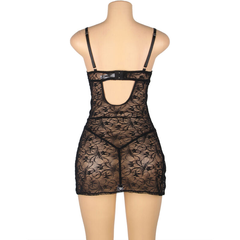 954185 black lace babydoll with adjustable straps s/m