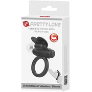 Debonaire Rabbit Vibrating Ring 10 Vibrations Black