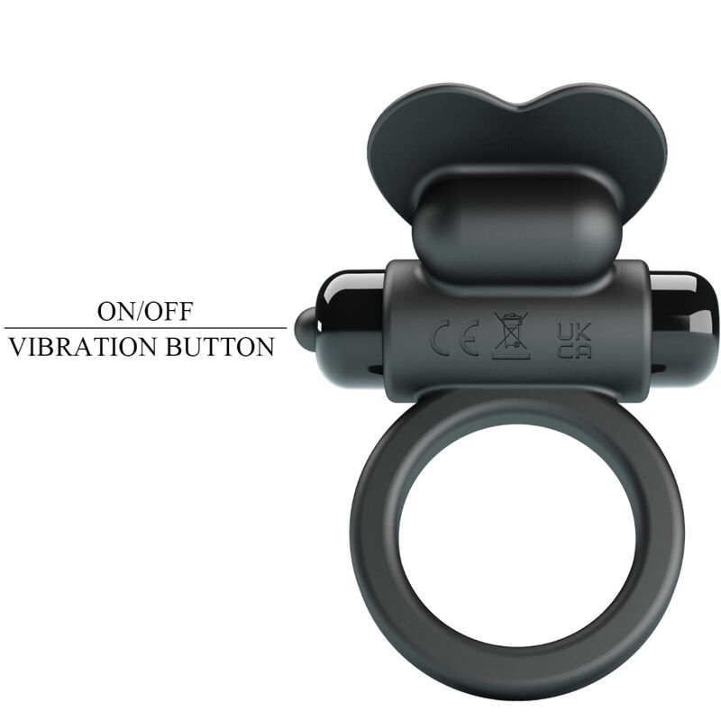 PRETTY LOVE - VIBRATING RING WITH A GOOD-NIGHT RABBIT DESIGN, 10 VIBRATIONS, BLACK