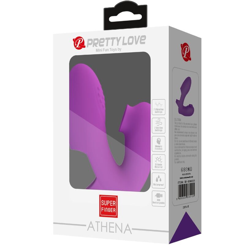 PRETTY LOVE - ATHENA FINGER VIBRATOR WITH PURPLE CLITORIS STIMULATOR