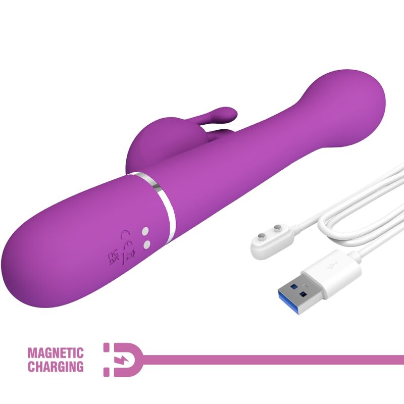 PRETTY LOVE - DEJON 3-IN-1 MULTIFUNCTIONAL RABBIT VIBRATOR PURPLE