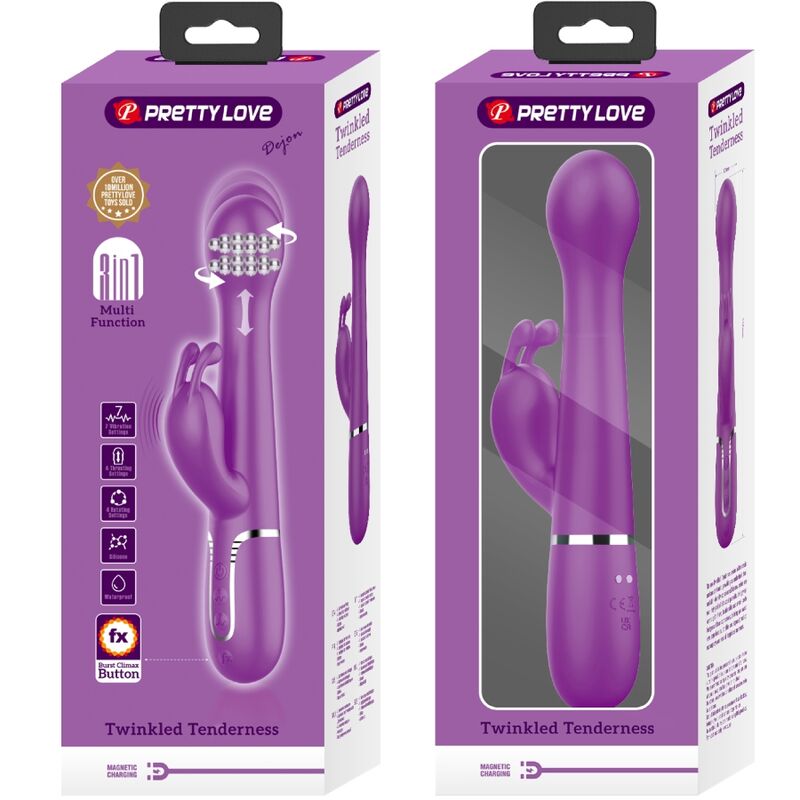 Dejon 3-in-1 multifunctional rabbit vibrator purple
