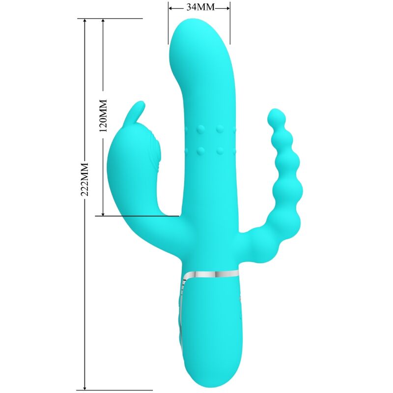 Cammy 4 in 1 Multi-Function Triple Rabbit Vibrator Blue