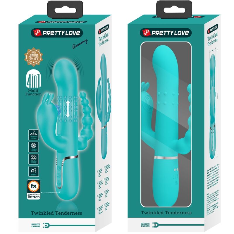 Cammy 4 in 1 Multi-Function Triple Rabbit Vibrator Blue