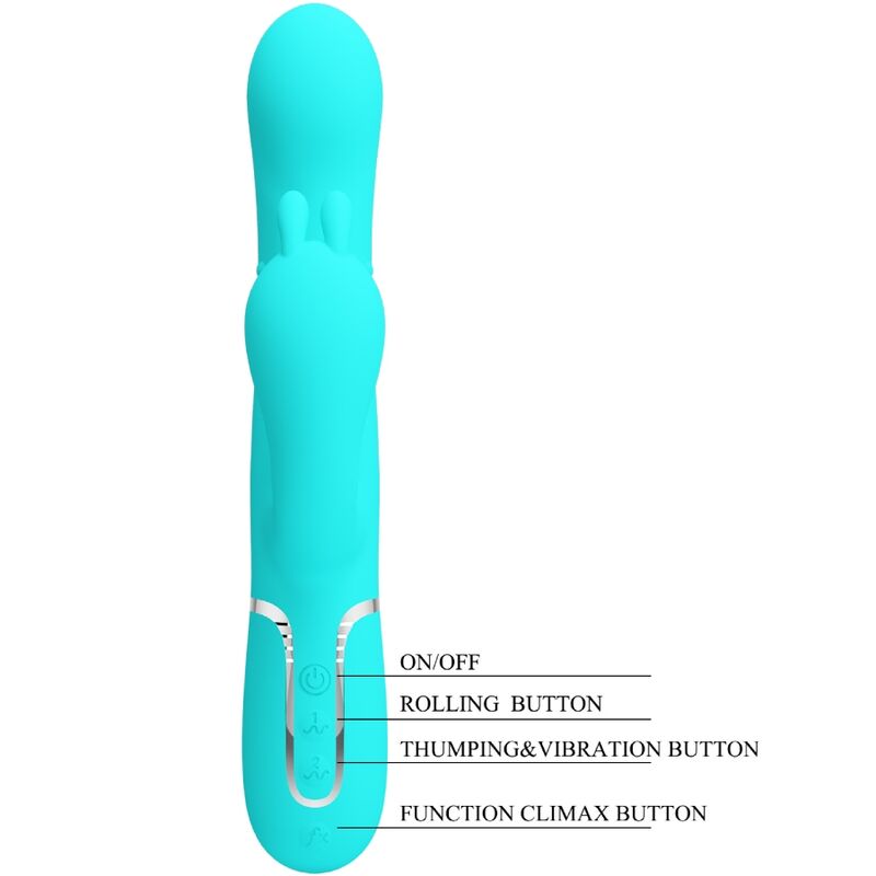 Cammy 4 in 1 Multi-Function Triple Rabbit Vibrator Blue