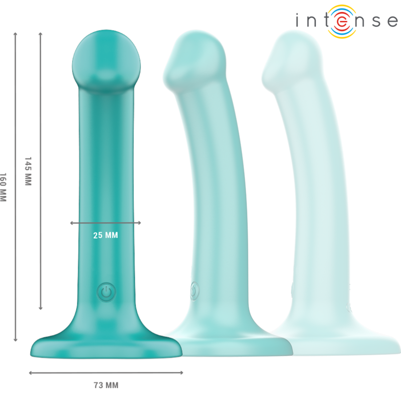 INTENSE - KATIE VIBRATOR WITH SUCTION CUP, 10 VIBRATIONS, BLUE REMOTE CONTROL