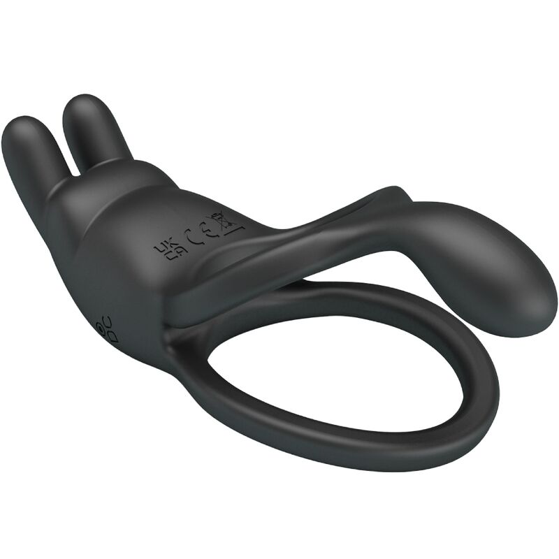 Seth Double Vibrating Rabbit Ring 7 Vibrations Black