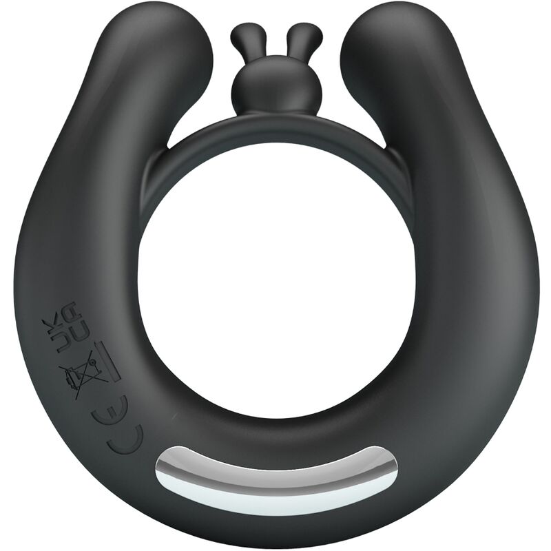 Dahlia Vibrating Ring + Clitoris Stimulator 12 Vibrations Black