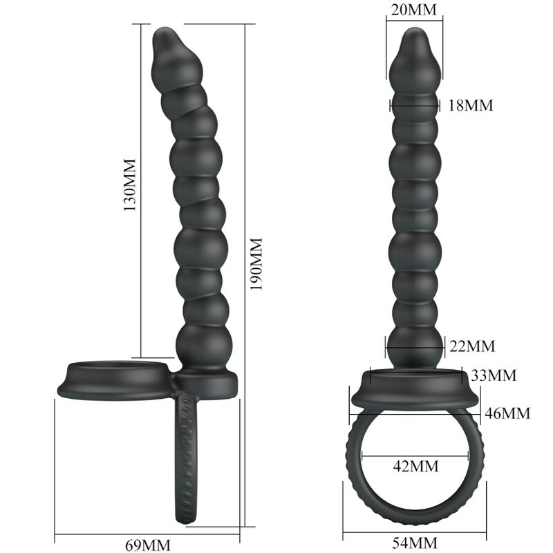 Dillion Black Double Penetrating Ring