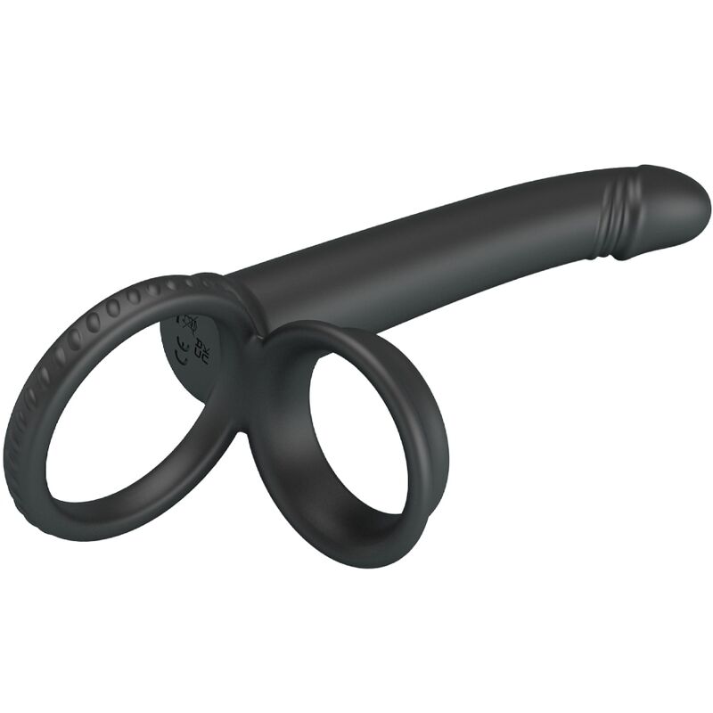 Dillion double penetration double penal ring black