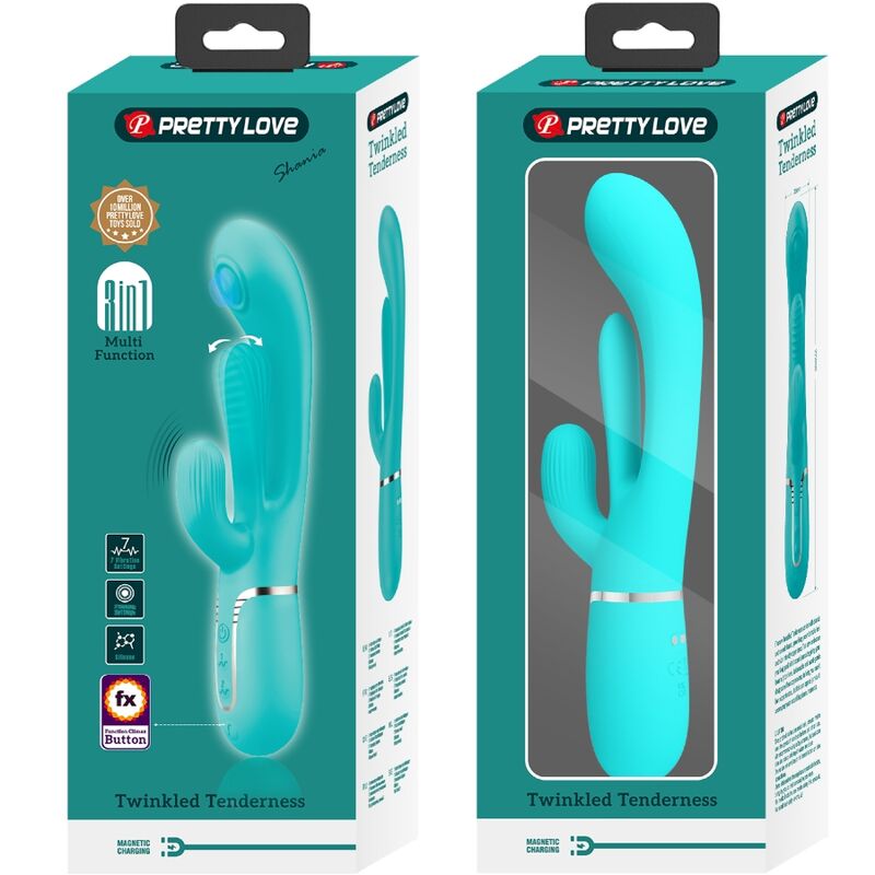 Shania Triple Rabbit Vibrator 3 in 1 Multi-Function Blue