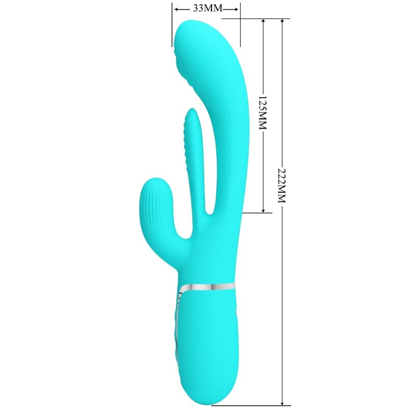 Shania Triple Rabbit Vibrator 3 in 1 Multi-Function Blue