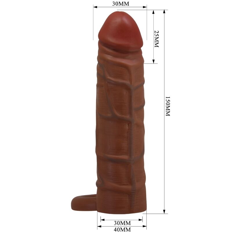 kaile penis sleeve with 2.5 cm extension mulatto