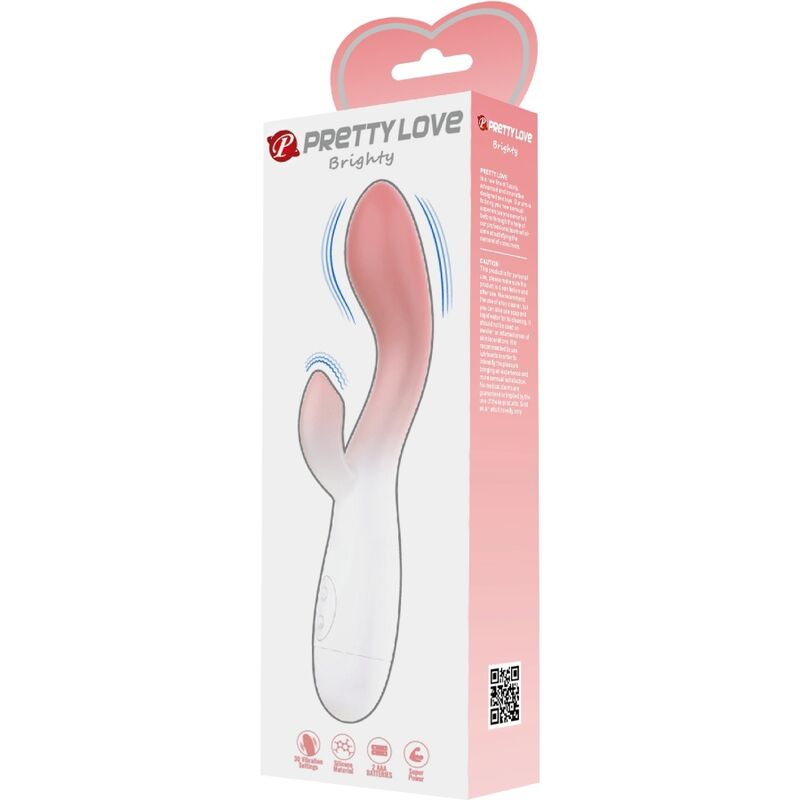 PRETTY LOVE - LIGHT-UP G-SPOT VIBRATOR + CLITORIS STIMULATOR 30 VIBRATIONS PINK