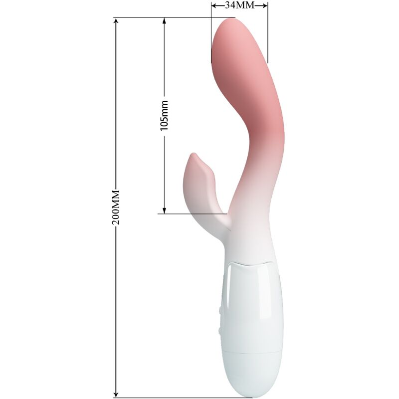 Luminous G-spot vibrator + clitoris stimulator 30 vibrations pink