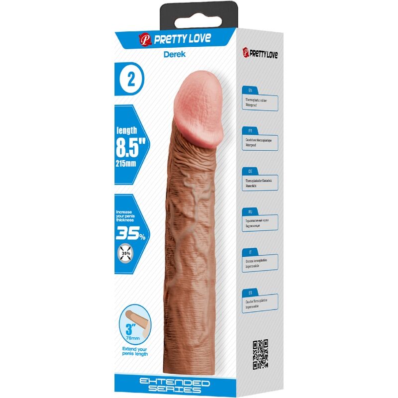 Derek Penis Sleeve with 3" Extension Mulatto