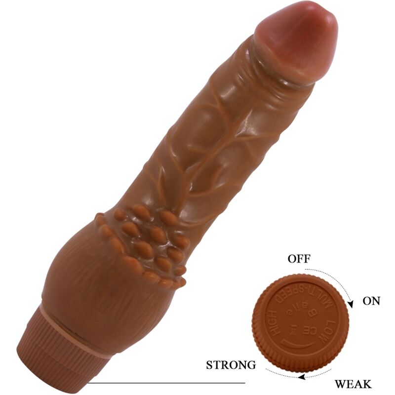 Vibromasseur Réaliste Veiné Barbara TPR Vibration Puissante - Baile