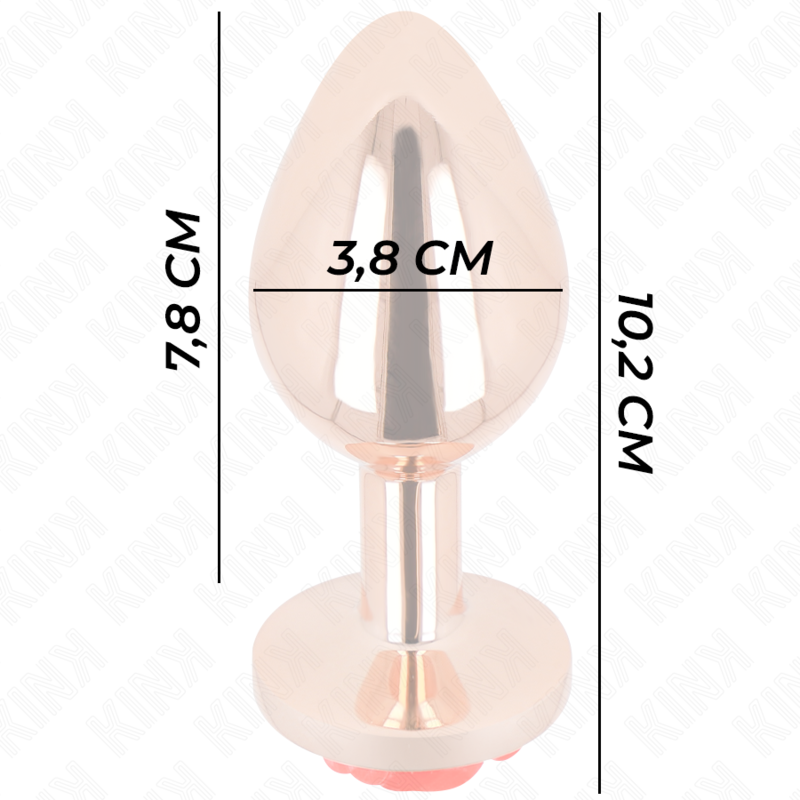 Rose gold anal plug with red rose l