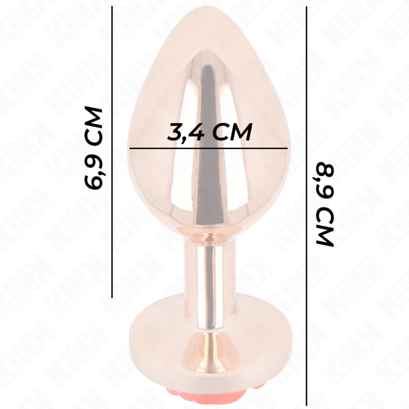 Rose gold anal plug with red rose m