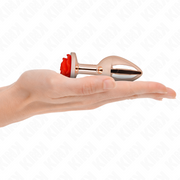 Rose gold anal plug with red rose m