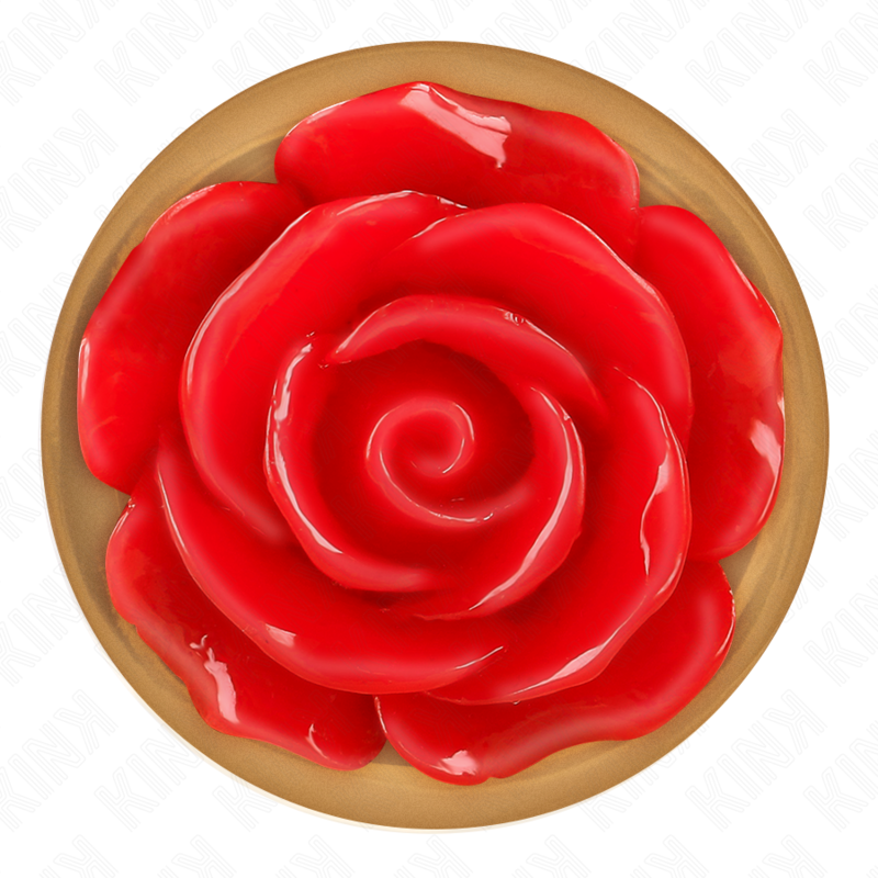 Rose gold anal plug with red rose m