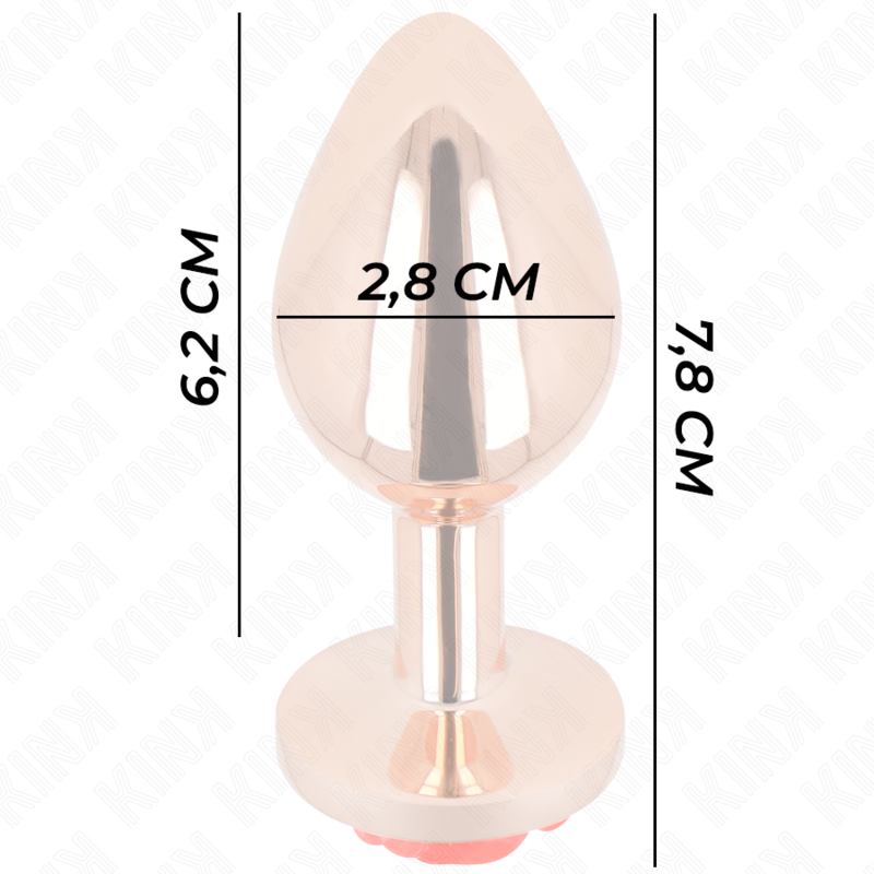 KINK - ROSE GOLD ANAL PLUG WITH RED ROSE S