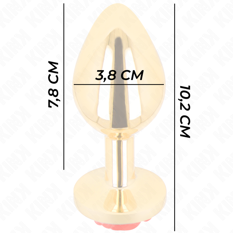 Rose gold anal plug red size l