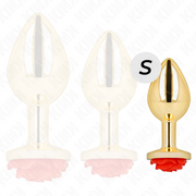 Red rose gold anal plug size s