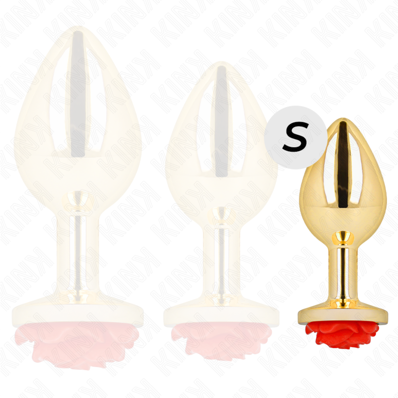 Red rose gold anal plug size s