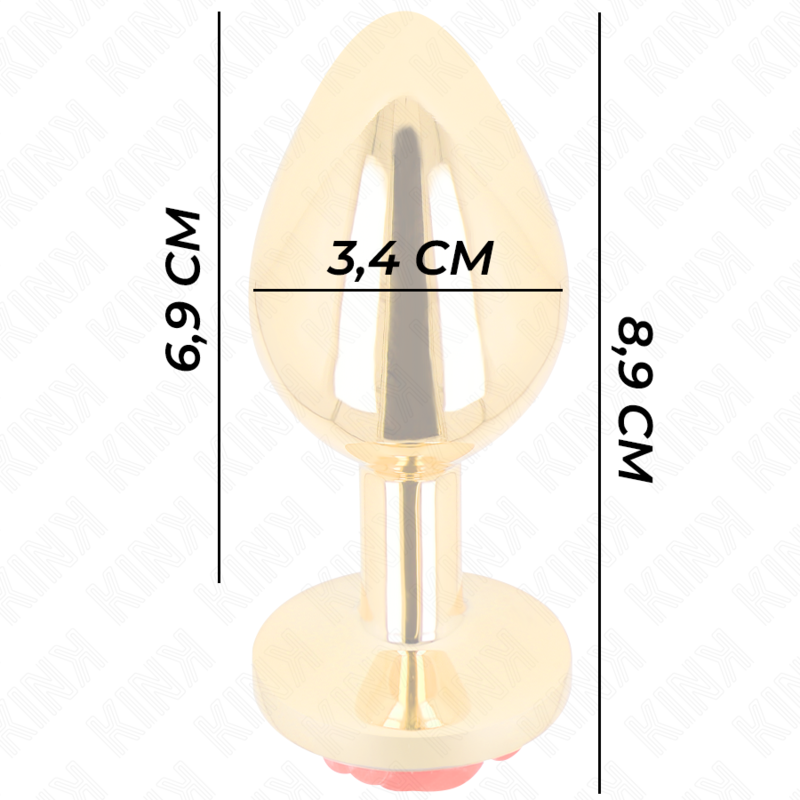 Red rose gold anal plug size m
