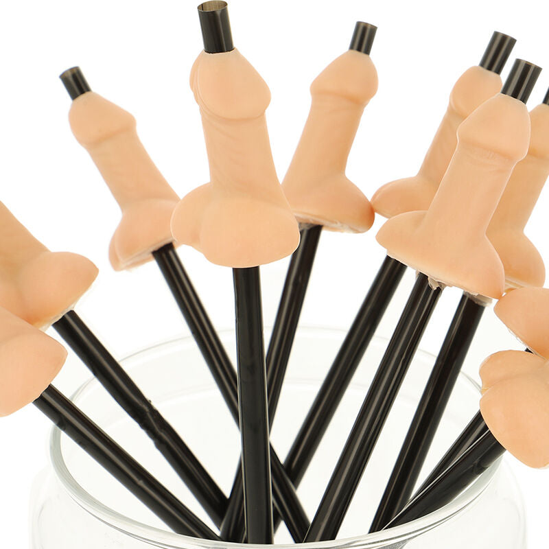 Bag of 10 natural penis straws