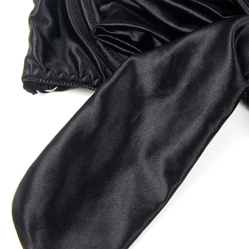 955199 Adjustable Black Bow Bra Set S/M