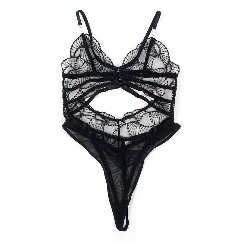 Body Transparent Dentelle Ajourée Noire - Subblime