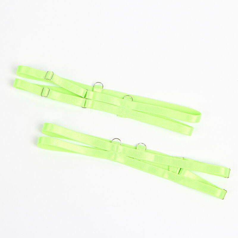 955311 bra set with lace lines and garter green and blue s/m