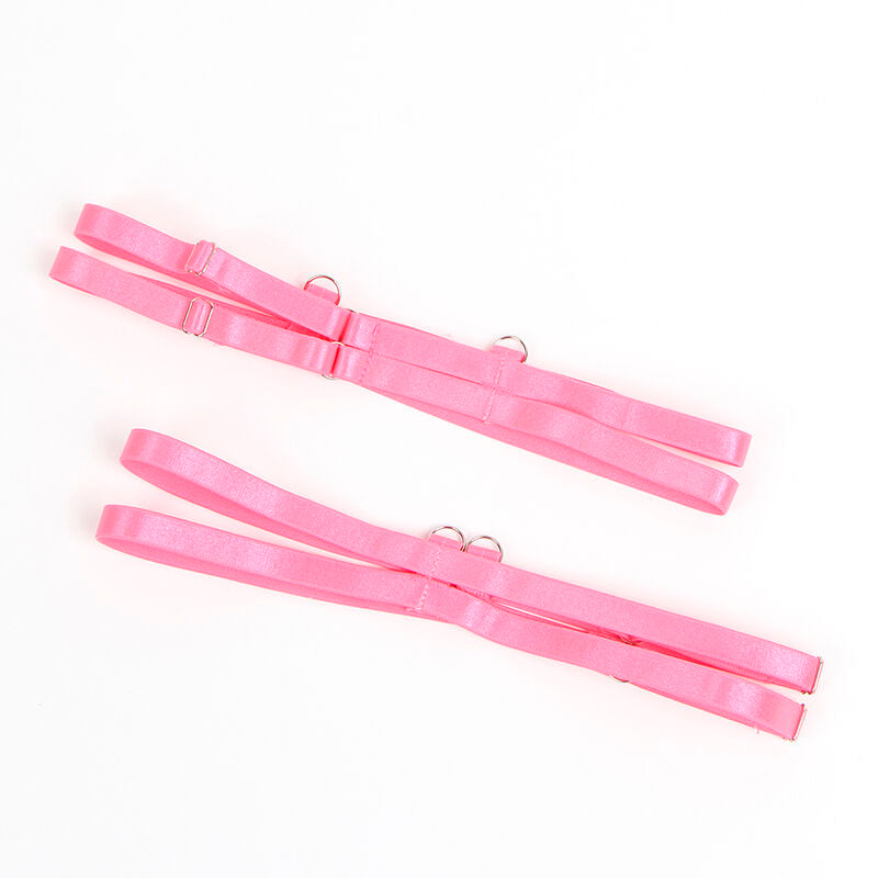 955366 bra set with lace lines and garters pink and purple l/xl