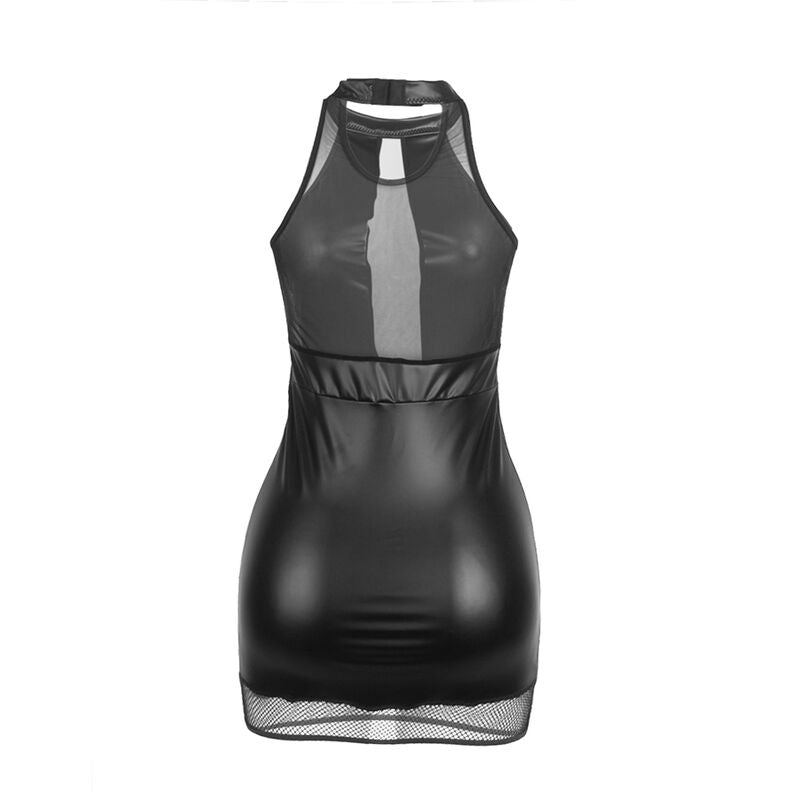 955472 black sheer backless dress s/m