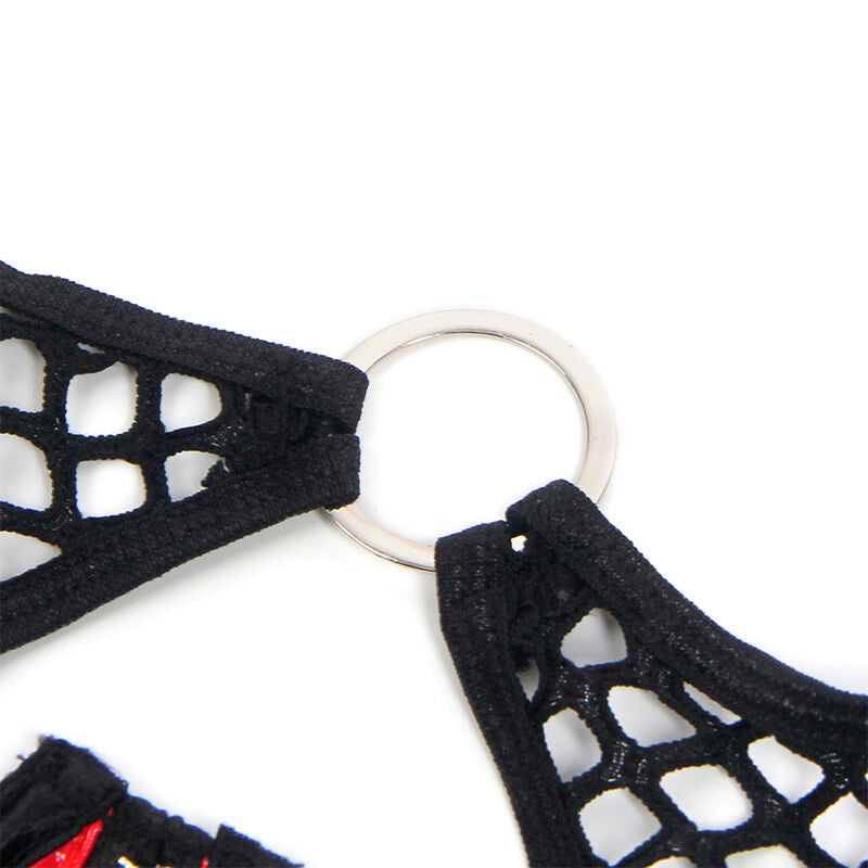 955533 red patent leather zipper bra set s/m