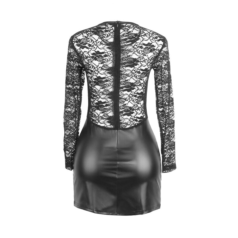 SUBBLIME - 955601 LONG SLEEVE DRESS WITH BLACK LACE L/XL
