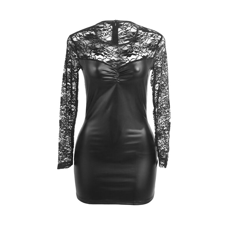 SUBBLIME - 955601 LONG SLEEVE DRESS WITH BLACK LACE L/XL