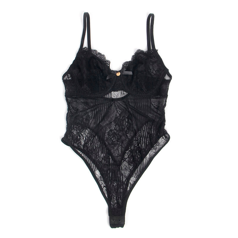 955618 lace bodysuit with bottom closure black s/m