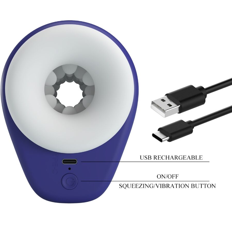 DJ Lady Male Masturbator with 5 Vibration Settings Purple