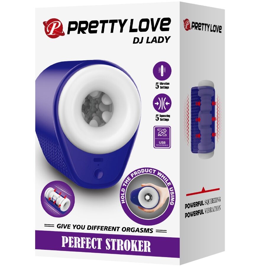 DJ Lady Male Masturbator with 5 Vibration Settings Purple
