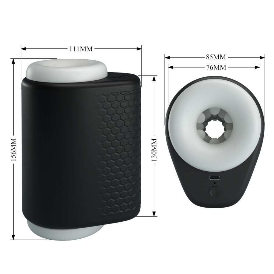 PRETTY LOVE - DJ GIRL MALE MASTURBATOR WITH VIBRATION AND 5 SETTINGS, BLACK