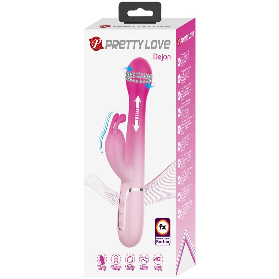 PRETTY LOVE - 3-IN-1 MULTIFUNCTIONAL RABBIT VIBRATOR DEJON PINK