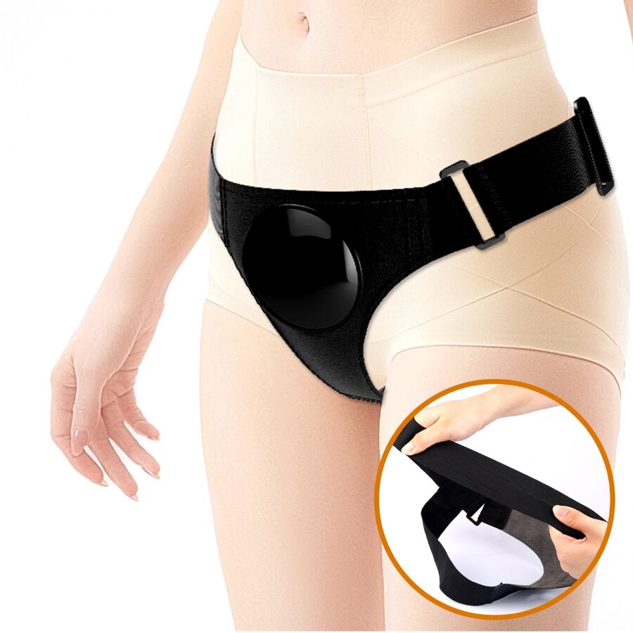 Universal harness briefs with vibrating and squirting dildo 15.5 cm mulato