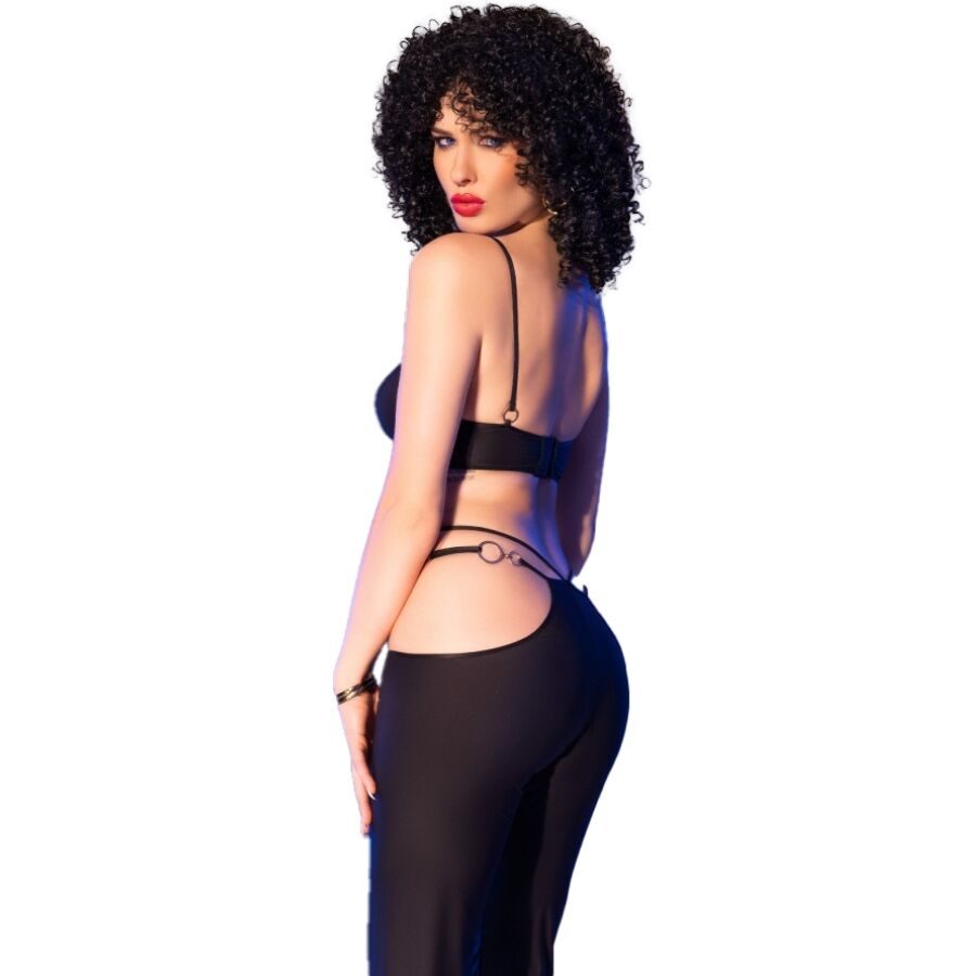 Cr 4851 set top black and leggings with gold complements