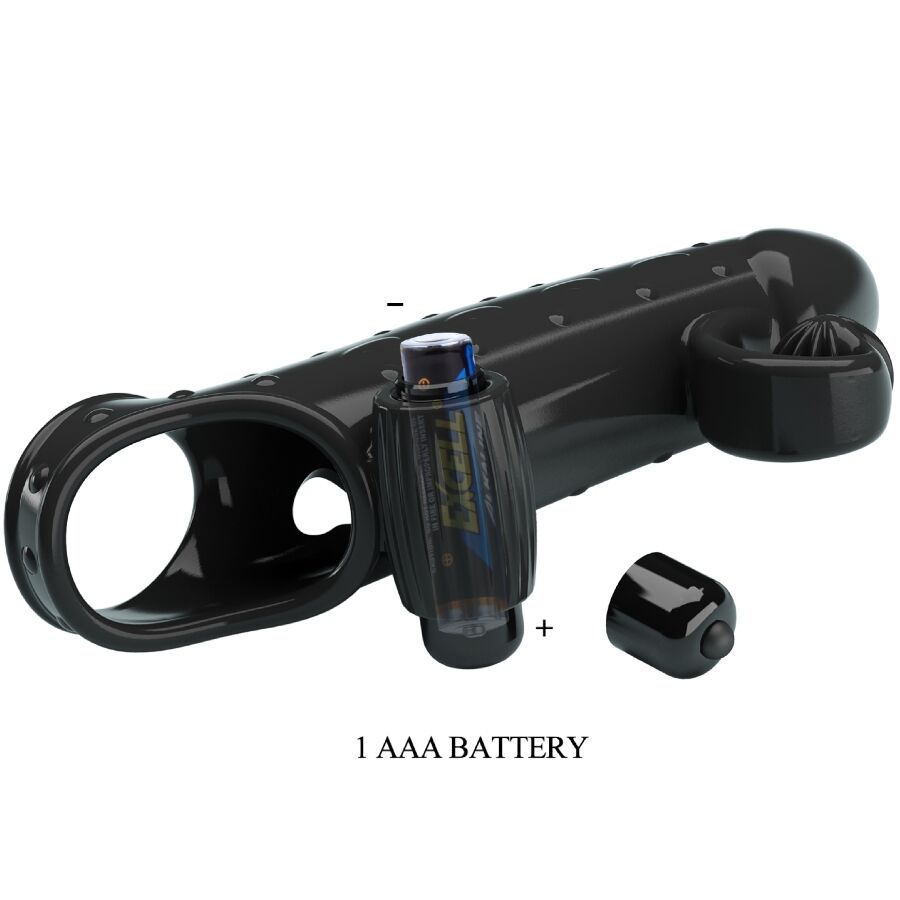 ROMANCE - BLACK VIBRATING PENIS SLEEVE