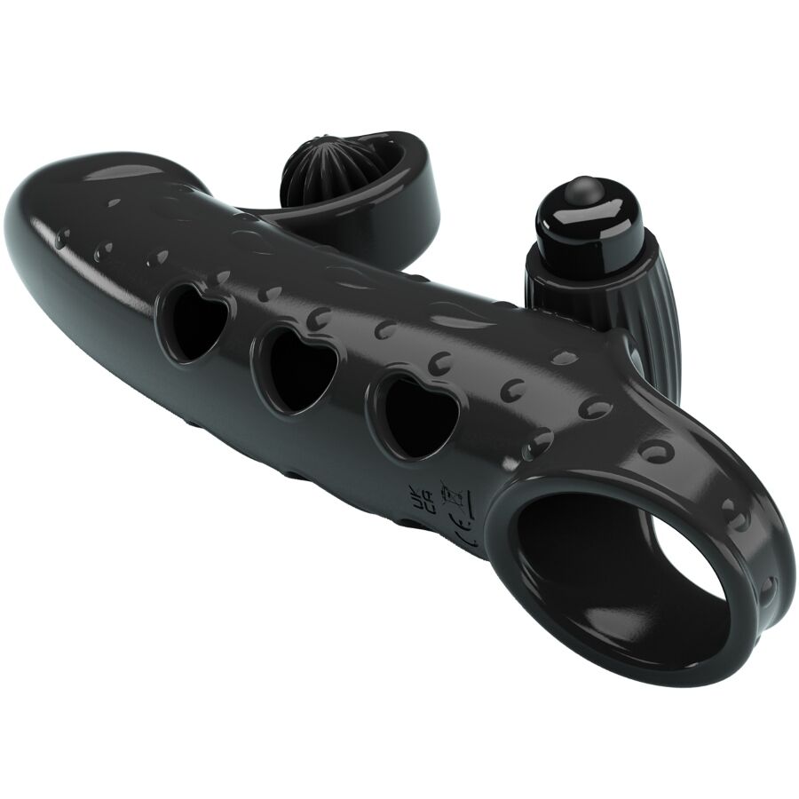 Black vibrating penis sleeve