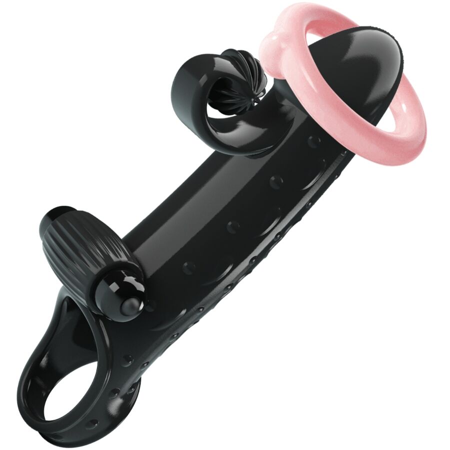 Black vibrating penis sleeve